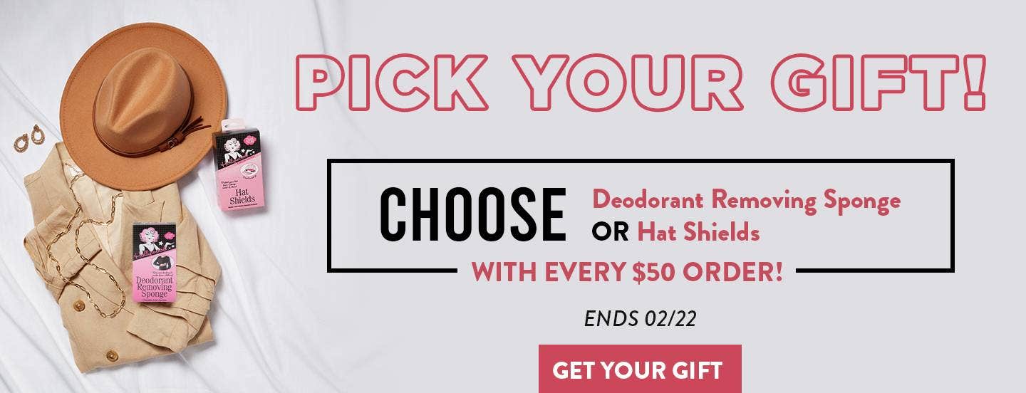 pick your gift with every $50 order promotion