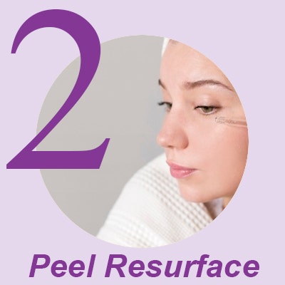 Step Two Peal Resurface - Woman applying lotion